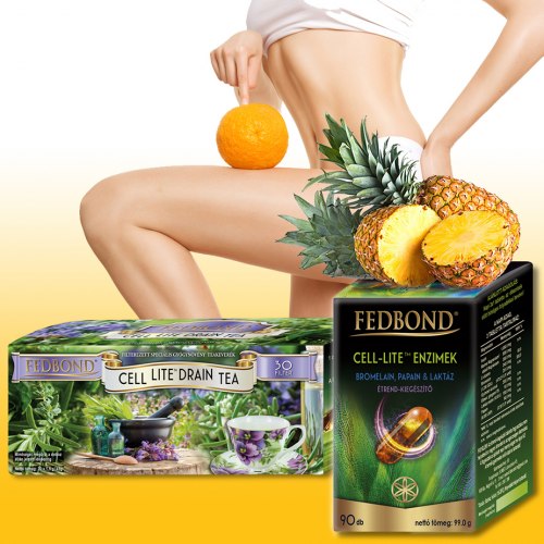 FEDBOND CELL-LITE Enzimek + Drain tea: Fitt-Body Csomag